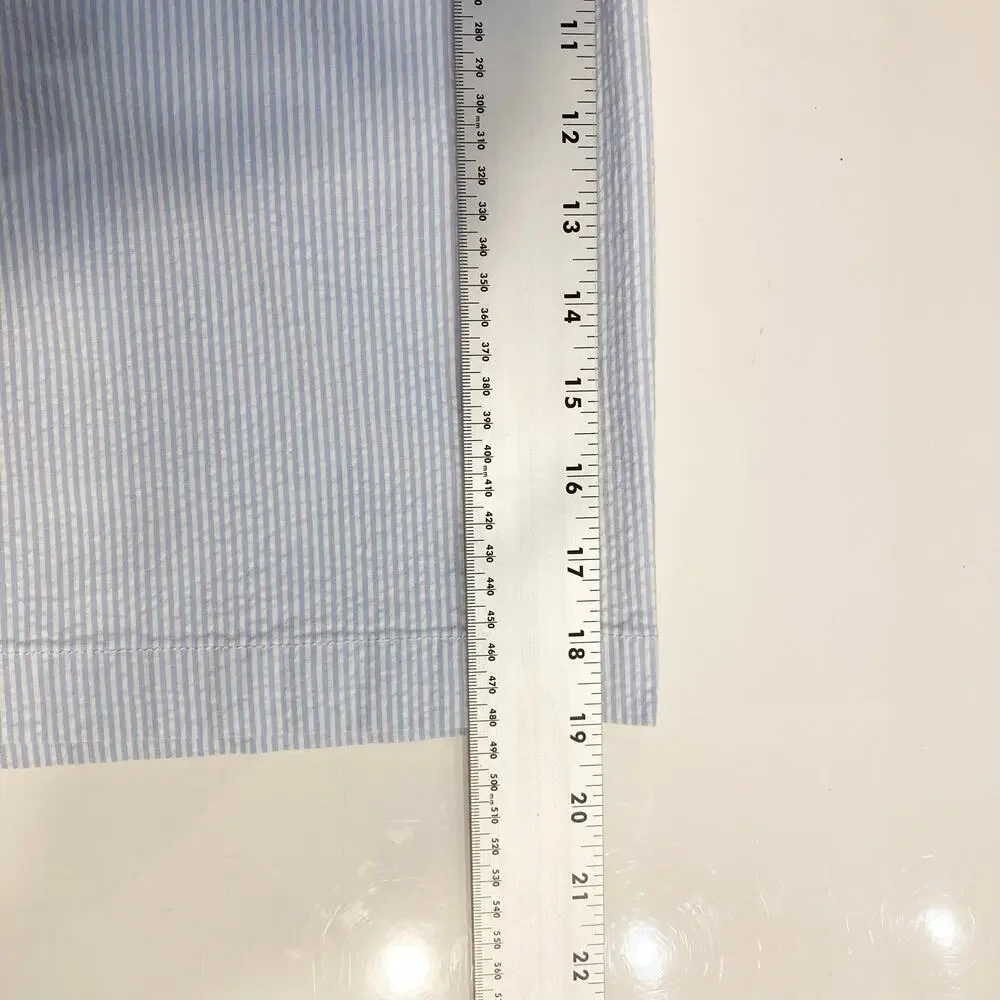 NWOT J CREW Shorts Men 34 9” Inseam Stripe Blue White Seersucker 4 Pocket Cotton